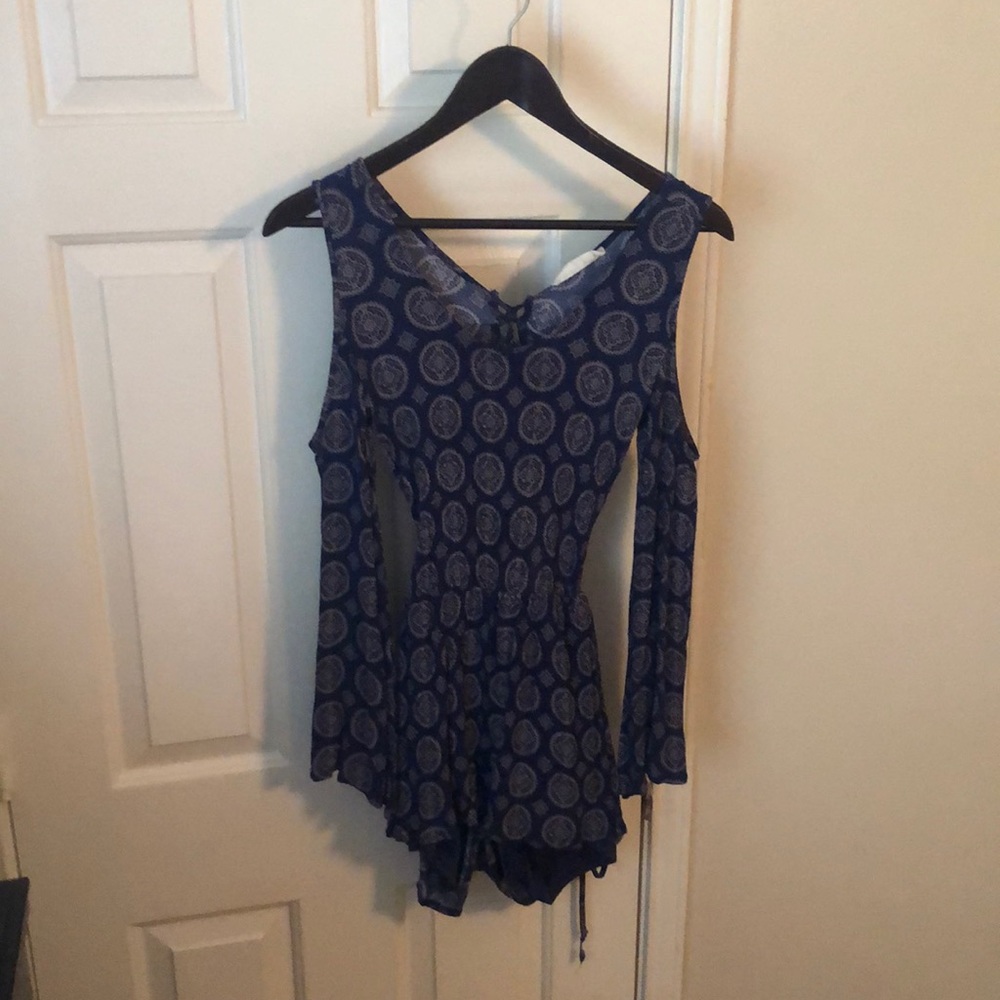 paisley cold shoulder romper